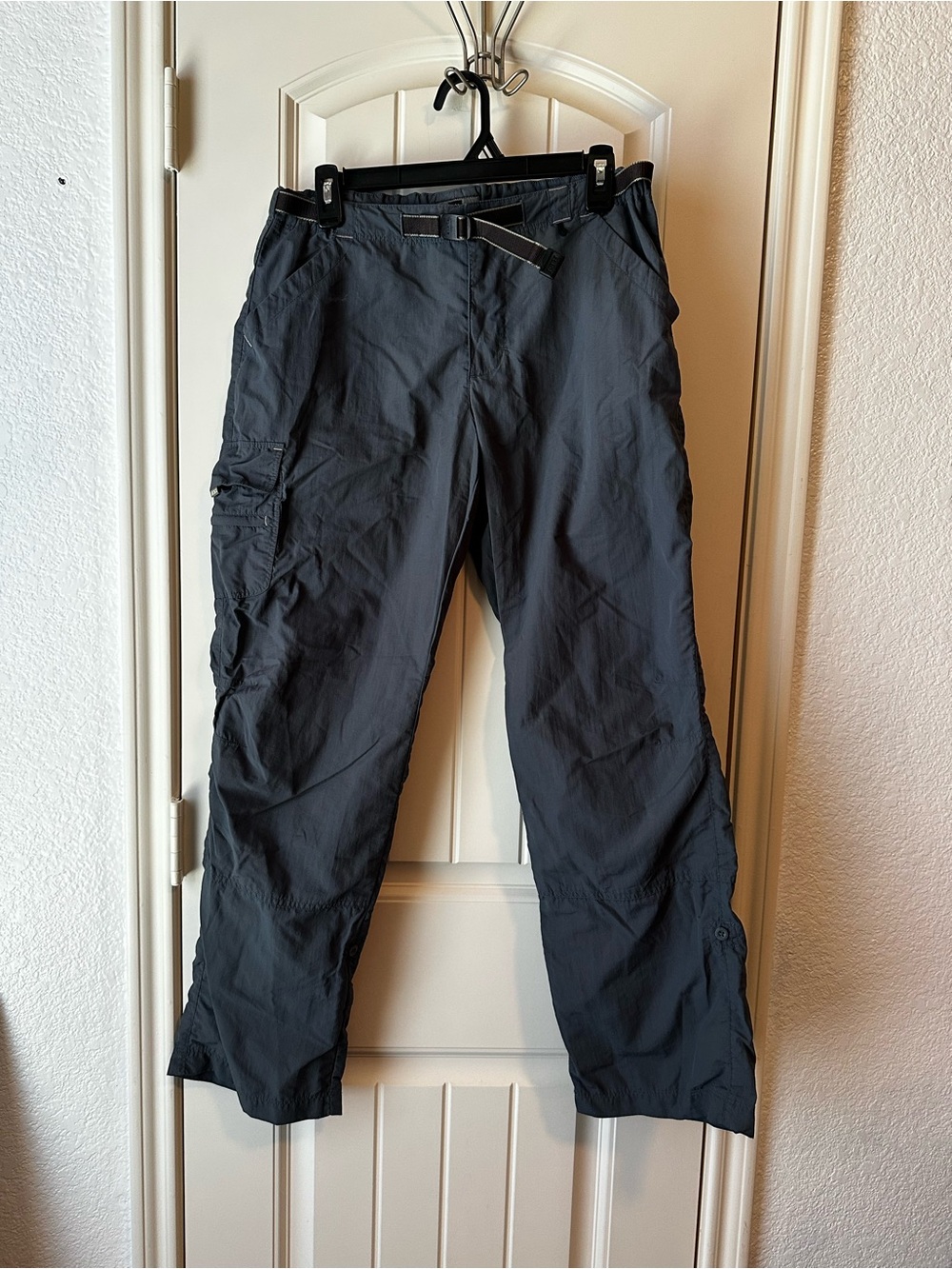 REI Women’s Lightweight Gray Blue Outdoor Utility Hiking Cargo Pants size 8